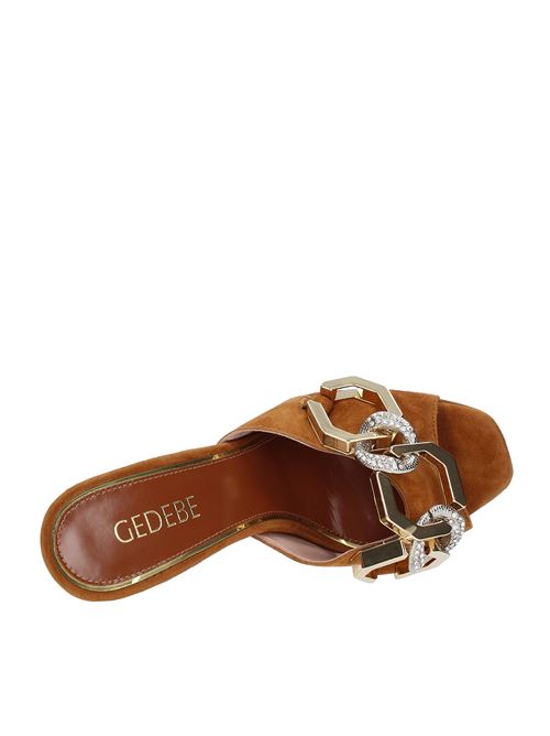 Mules modello JERY CHAIN in camoscio GEDEBE | JERRY CHAIN SUEDECAMEL